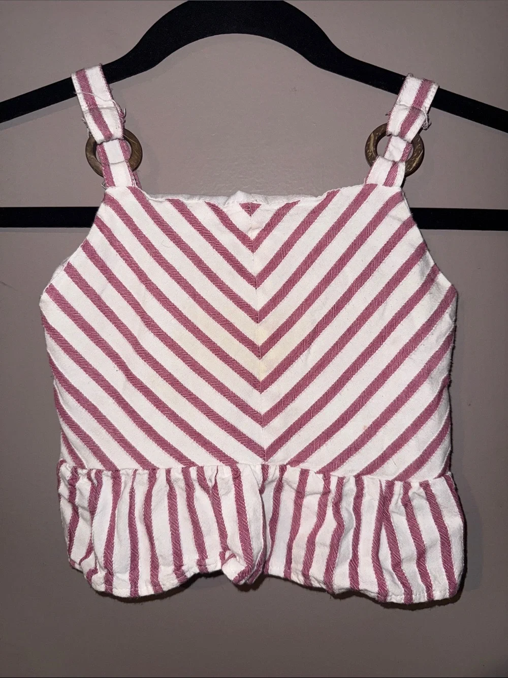 Girls Striped Pink and White Two-Piece Set